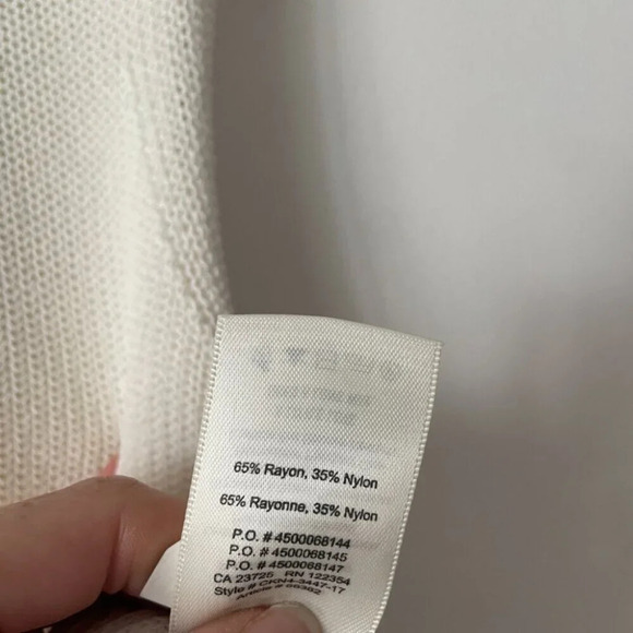 Aritzia Wilfred Palmier Side Split Knit Sleeveless Sweater Oak White Size Small - Picture 9 of 9